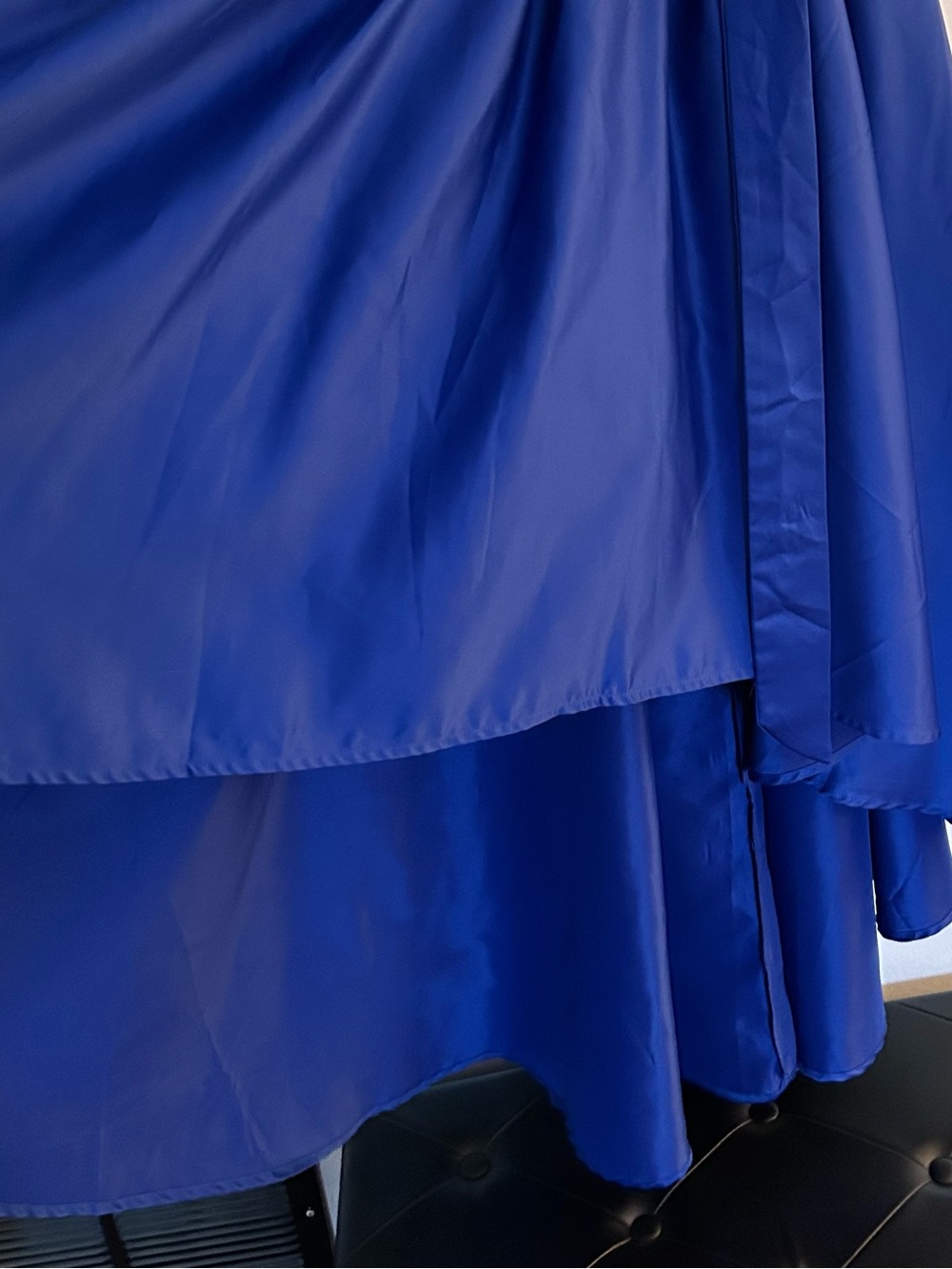 Roommates Cobalt Blue High-Low Wrap Skirt with Sash - Picture 3 of 5